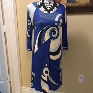 🔥Emilio Pucci Firenze signed print abstract design long sleeve pullover sheath